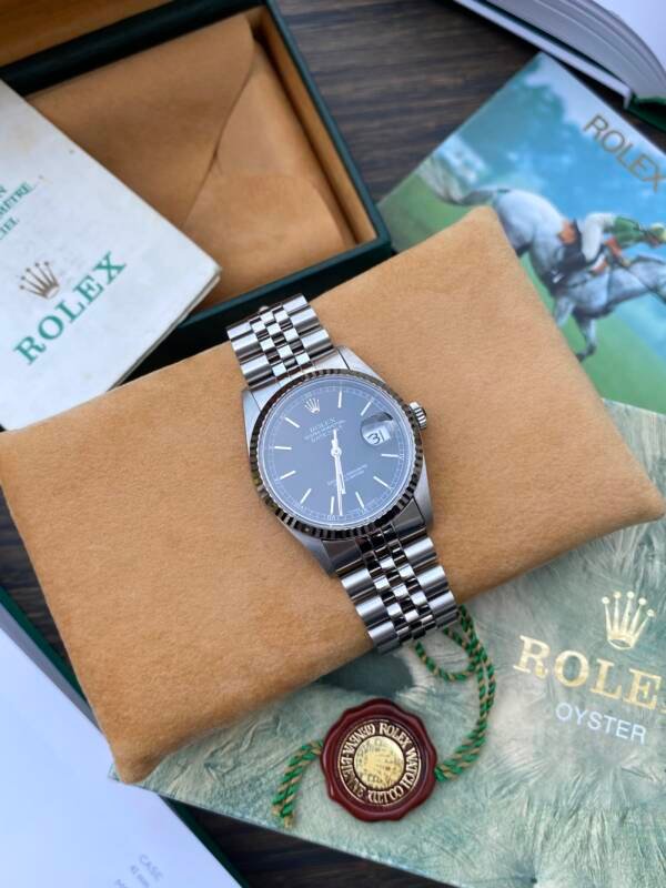 Rolex Datejust 16234 met unieke confetti dial, roestvrijstalen kast, witgouden lunette en jubilee-band