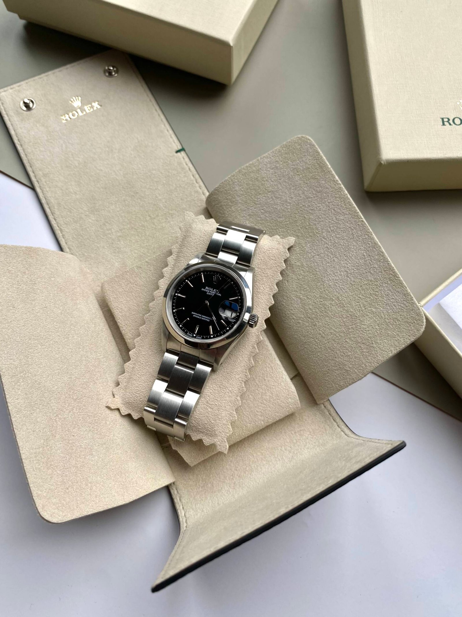 Rolex Taupe Leather Watch Pouch - Afbeelding 7