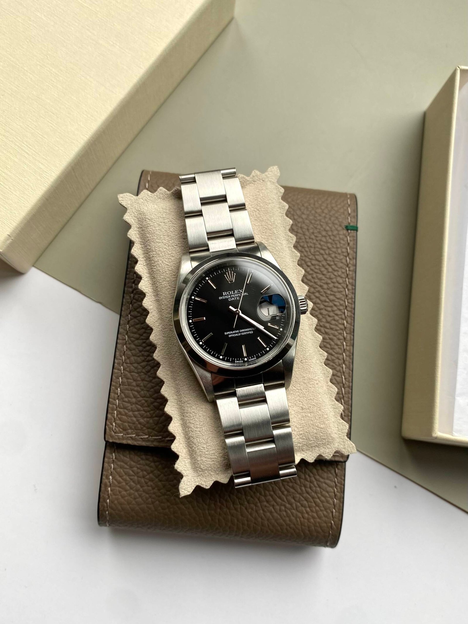 Rolex Taupe Leather Watch Pouch - Afbeelding 5