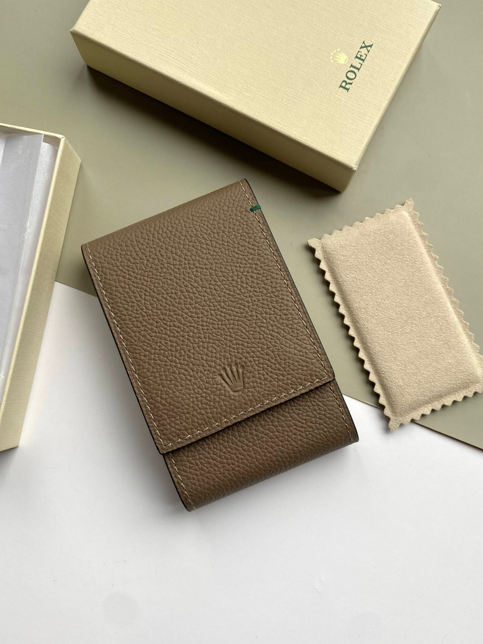 Rolex Taupe Leather Watch Pouch - Afbeelding 2